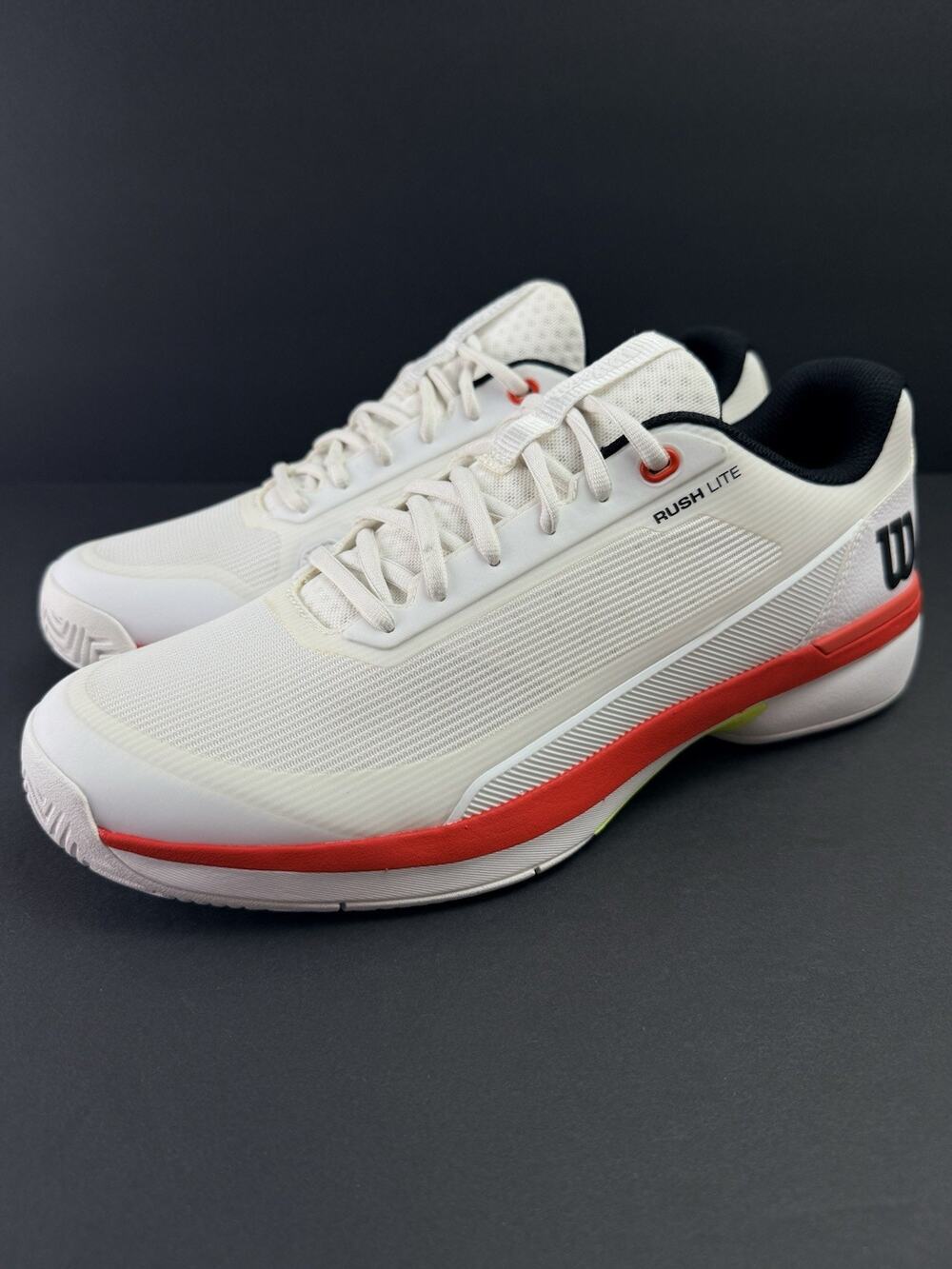 Wilson Rush Lite SAMPLE Men’s 10 White Red Tennis Shoes NEW No Box WRS33636S